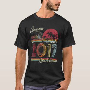 Awesome Since April 2017 5 Years 5th Birthday T-Shirt