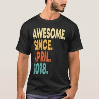 Awesome Since April 2018 5th Birthday Boy 5 Years  T-Shirt