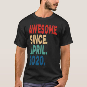 Awesome Since April 2020 3rd Birthday 3 Years Old T-Shirt