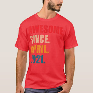 Awesome Since April 2021 Vintage Personalised Birt T-Shirt