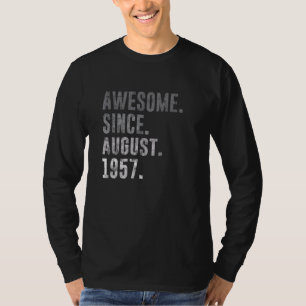 Awesome Since August 1957 65th Birthday Vintage 19 T-Shirt
