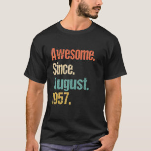 Awesome Since August 1957 65th Birthday Vintage T-Shirt