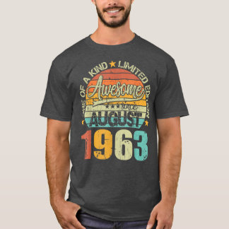 Awesome Since August 1963 59 Years Old 59th Birthd T-Shirt
