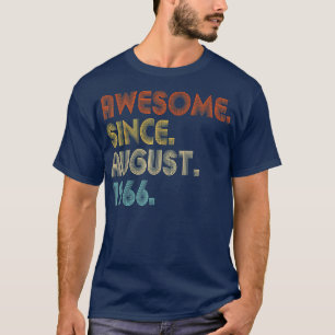 Awesome Since August 1966 Vintage 56th Birthday  T-Shirt