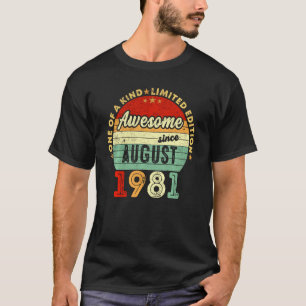 Awesome Since August 1981 40th Birthday Retro T-Shirt