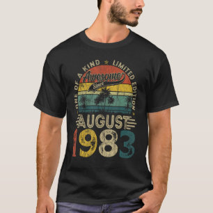 Awesome Since August 1983 Vintage  Men 40th Birthd T-Shirt