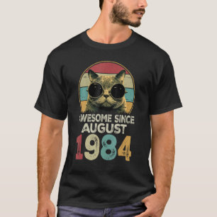 Awesome Since August 1984 39 Years Old Cat 39th Bi T-Shirt