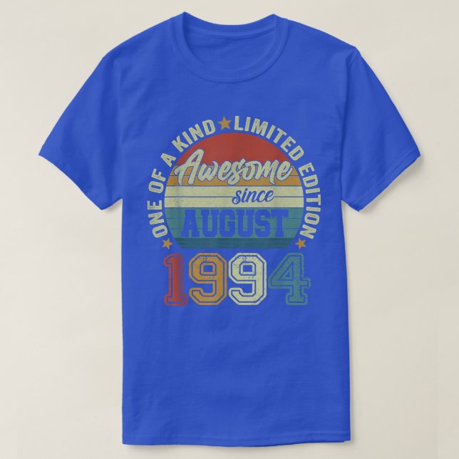 Awesome Since August 1994 28th Birthday 28 Years O T-Shirt (Design Front)