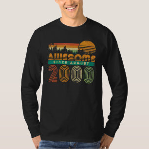 Awesome Since August 2000 Men Women Birthday Vint T-Shirt