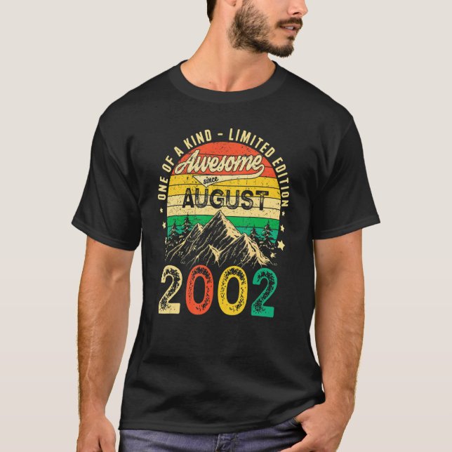 Awesome Since August 2002 20th Birthday 20 Year Ol T-Shirt (Front)