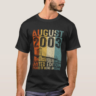 Awesome Since August 2003 Vintage Gift Men 20Th Bi T-Shirt