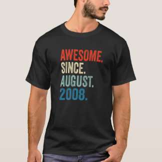 Awesome Since August 2008 14th Birthday  14 Year O T-Shirt