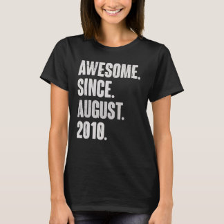 Awesome Since August 2010 12 Year Old 12th Birthda T-Shirt