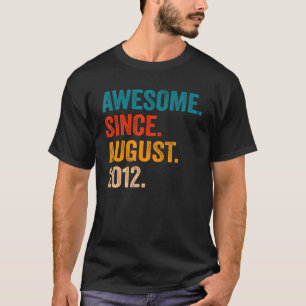 Awesome Since August 2012 10th Birthday  10 Years  T-Shirt