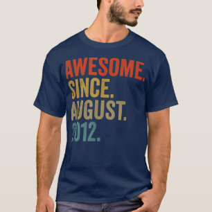 Awesome Since August 2012 10th Birthday Vintage Re T-Shirt