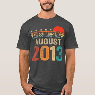 Awesome Since August 2013 9 Years Old 9th Birthday T-Shirt