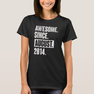 Awesome Since August 2014 8 Year Old 8th Birthday T-Shirt