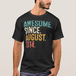 Awesome Since August 2014 8th Birthday 8 Years Ol T-Shirt