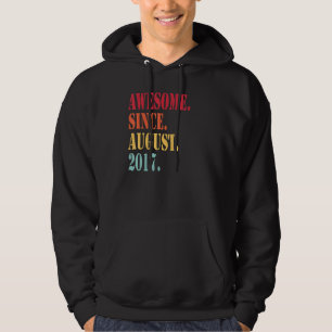 Awesome Since August 2017 For 5 Year Old 5th Birt Hoodie