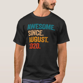 Awesome Since August 2020 2 Year Old  2nd Birthday T-Shirt