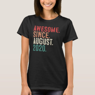 Awesome Since August 2020 2nd Birthday  2 Years Ol T-Shirt