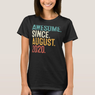 Awesome Since August 2020 2nd Birthday  2 Years Ol T-Shirt