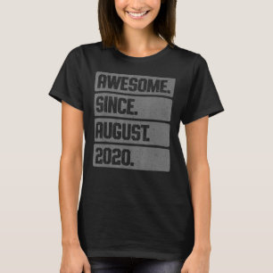 Awesome Since August 2020 3 Years Old 3rd Birthday T-Shirt