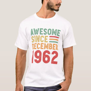 Awesome Since December 1962 60Th Birthday Retro Gi T-Shirt