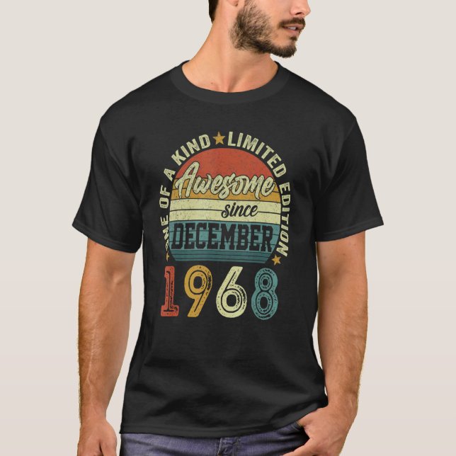 Awesome Since December 1968 54 Years Old 54th Birt T-Shirt (Front)