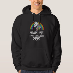 Awesome since December 1995 Unicorn Rainbow Hoodie