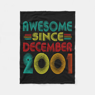 Awesome Since December 2001 Years 24th Bday Funny  Fleece Blanket