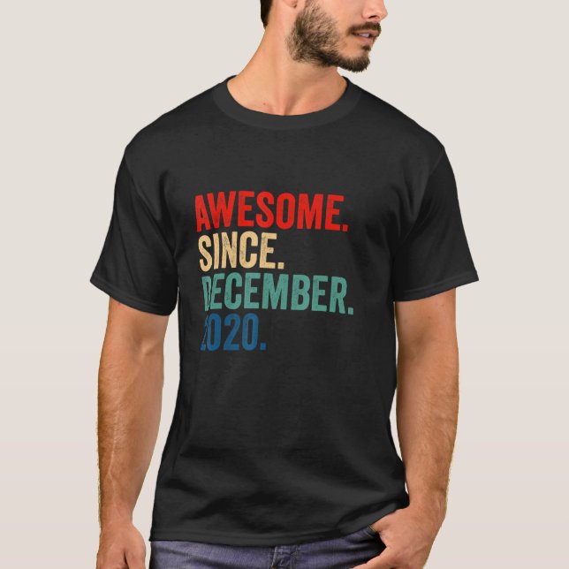 Awesome Since December 2020 2nd Birthday  2 Years  T-Shirt (Front)