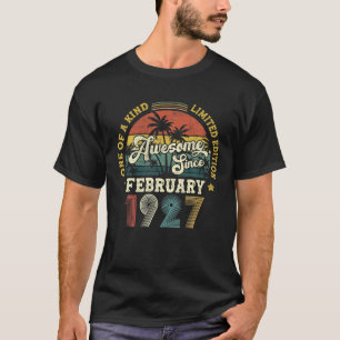 Awesome Since February 1927 Vintage 95Th Birthday T-Shirt