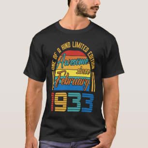 Awesome Since February 1933 90 Years Old 90th Birt T-Shirt