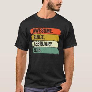 Awesome Since February 1935 87Th Birthday 87 Year T-Shirt