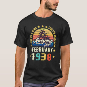 Awesome Since February 1938 Vintage 84th Birthday T-Shirt