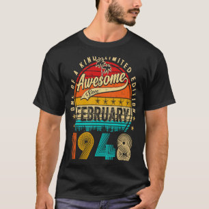 Awesome Since February 1948 75 Years Old 75th Birt T-Shirt
