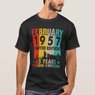 Awesome Since February 1957 65Th Birthday Vintage T-Shirt