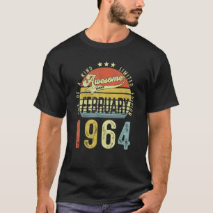 Awesome Since February 1964 Vintage 58th Birthday T-Shirt