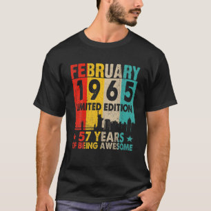 Awesome Since February 1965 57Th Birthday Vintage T-Shirt