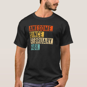 Awesome Since February 1966 57 Years Old 57th Birt T-Shirt