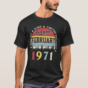 Awesome Since February 1971 Vintage Retro Birthday T-Shirt