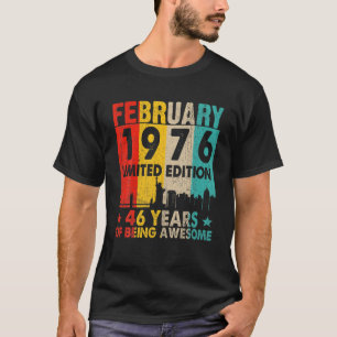 Awesome Since February 1976 46Th Birthday Vintage T-Shirt