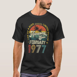 Awesome Since February 1977 Vintage 45th Birthday T-Shirt