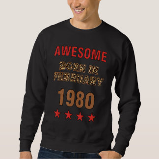 Awesome since February 1980 Leopard Print February Sweatshirt