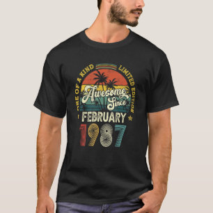 Awesome Since February 1987 Vintage 35th Birthday T-Shirt