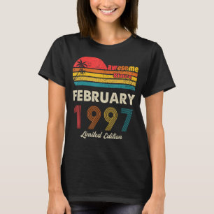 Awesome Since February 1997 Retro Vintage Birthday T-Shirt
