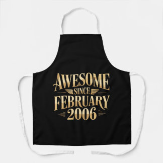 Awesome Since February 2006 Retro Birthday Apron