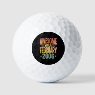 Awesome Since February 2006 Retro Birthday Golf Balls