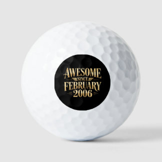 Awesome Since February 2006 Retro Birthday Golf Balls
